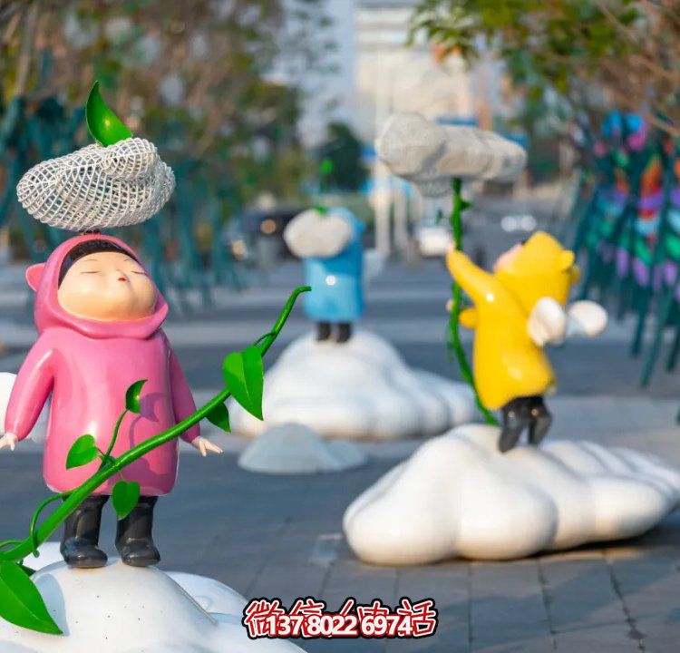 创意幼儿园玻璃钢可爱的卡通人物摆件