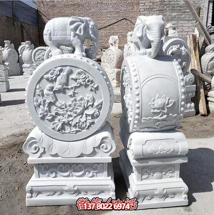 庭院别墅大理石石雕园林浮雕抱鼓石雕塑