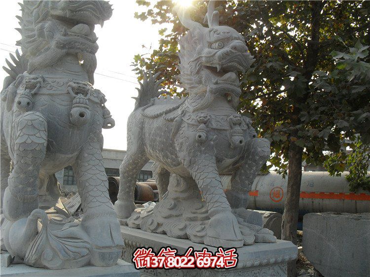 大理石工厂企业麒麟雕塑
