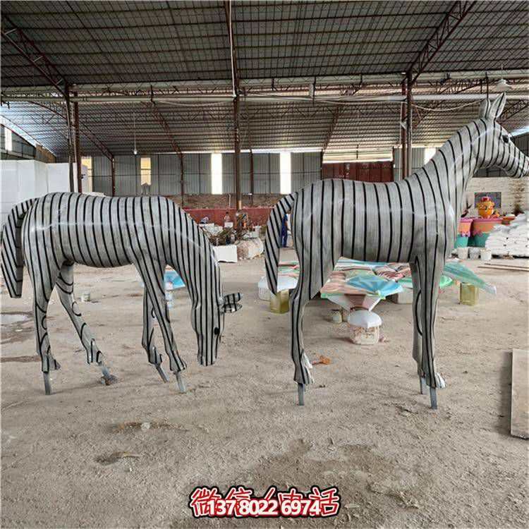 玻璃钢创意景观斑马雕塑