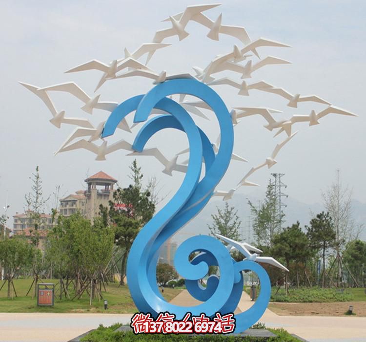 公园不锈钢创意大雁雕塑