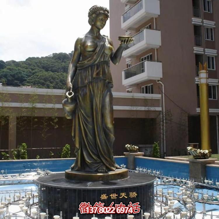 欧式大型玻璃钢仿铜西方人物景观