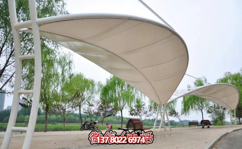 城市广场装饰不锈钢树叶形凉亭雕塑