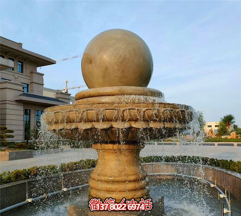 小区风水球大理石喷泉雕塑