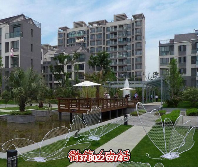 网格不锈钢小区蝴蝶雕塑