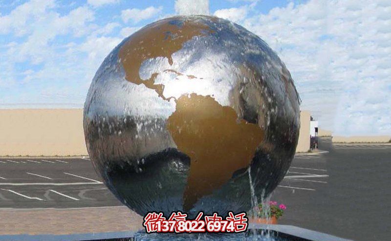 公园广场不锈钢喷水地球仪雕塑