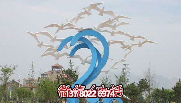 玻璃钢公园创意个性放飞的鸽子雕塑