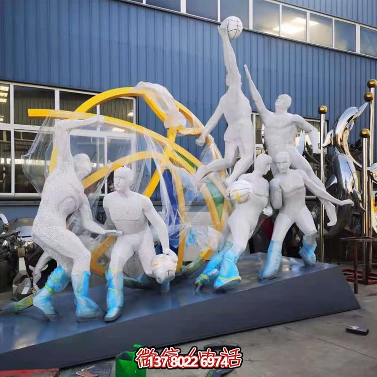 户外大型不锈钢运动主题景观校园文化健身雕像