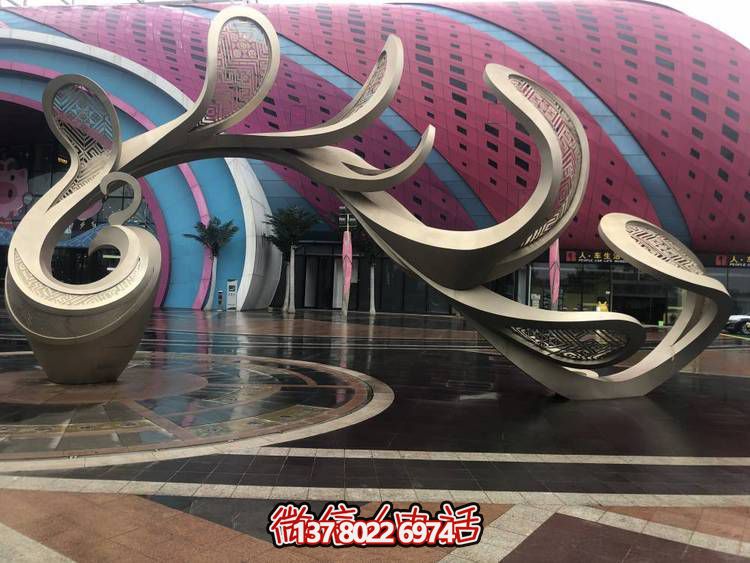 不锈钢抽象大型凤凰雕塑