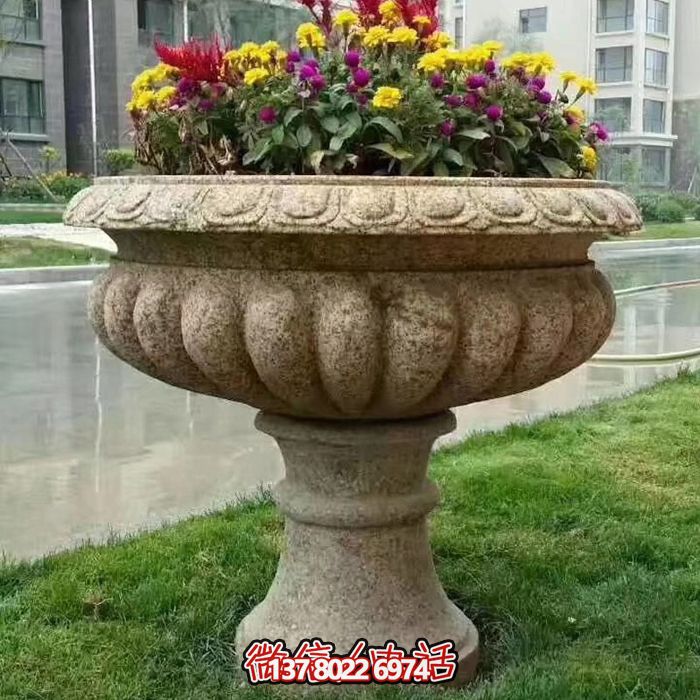 欧式花岗岩园林石雕花盆