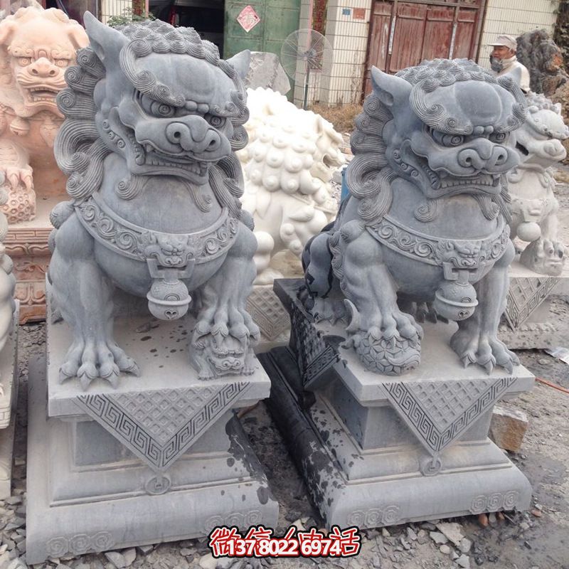 公园青石石雕狮子雕塑