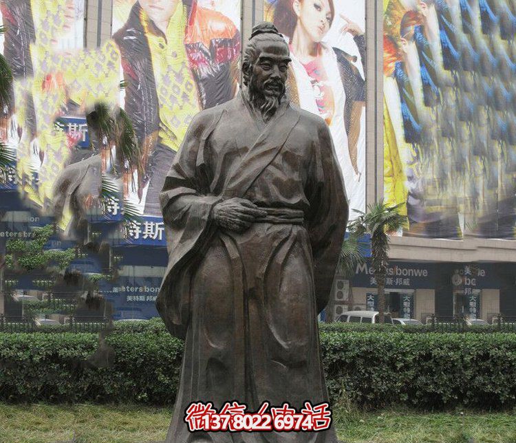 商场商业街铸造古代名人李时珍铜雕塑