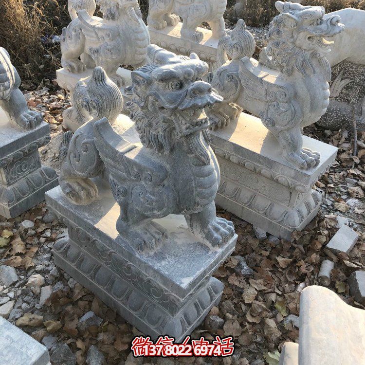 青石貔貅石雕摆件