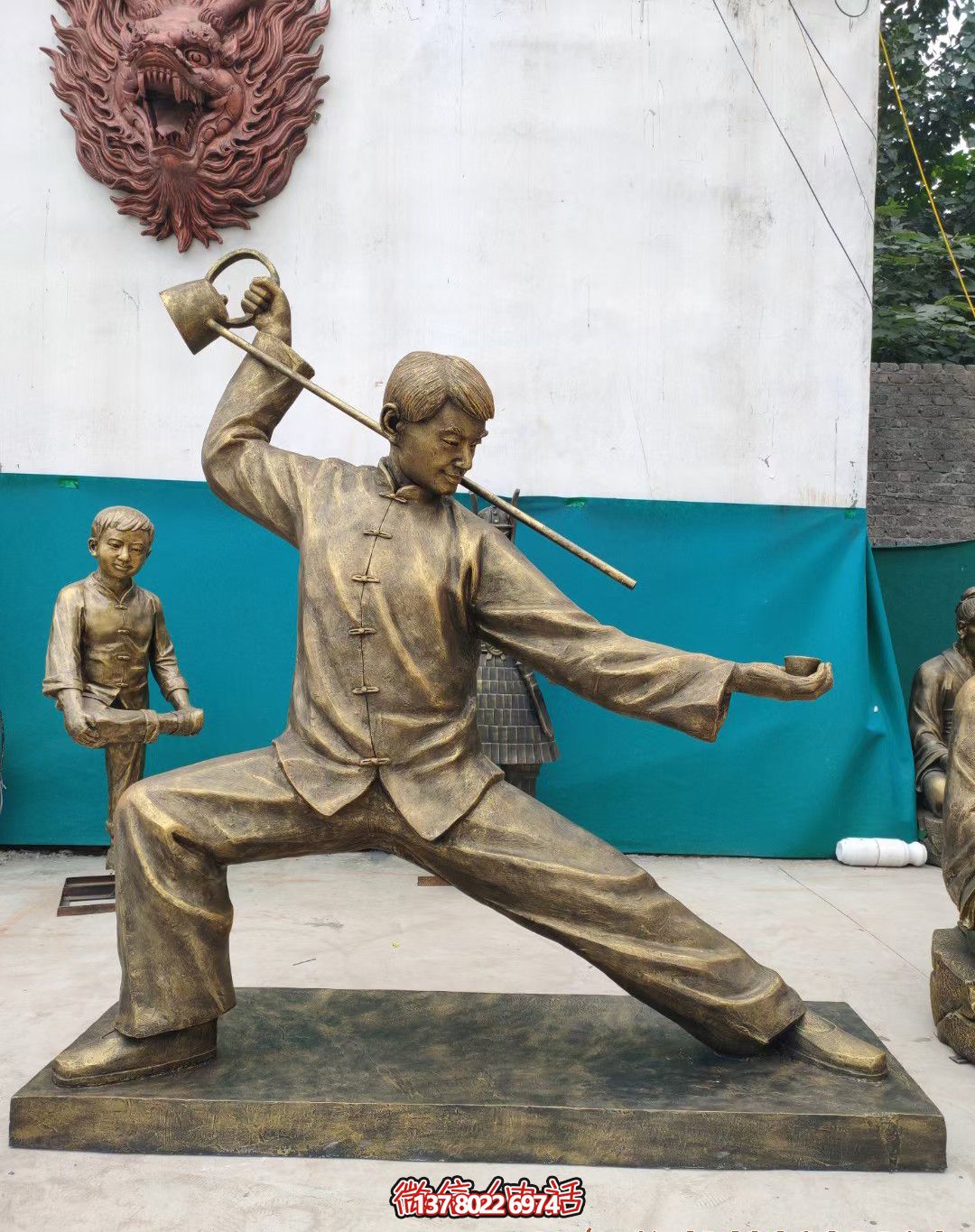 景区创意铜雕倒茶雕塑