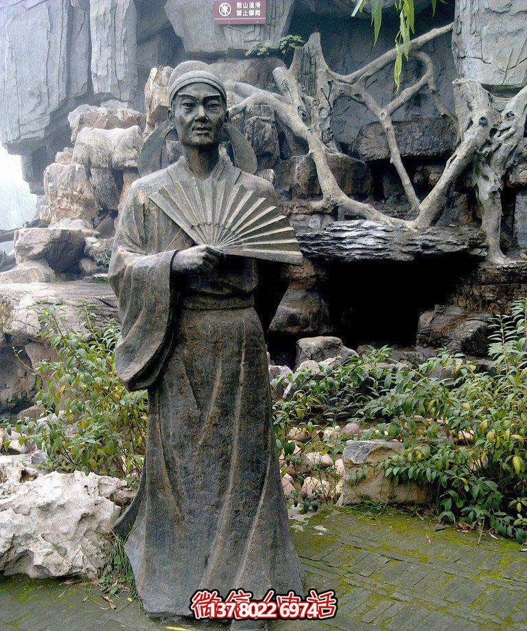 公园景区诗人杜甫古代人物铜雕