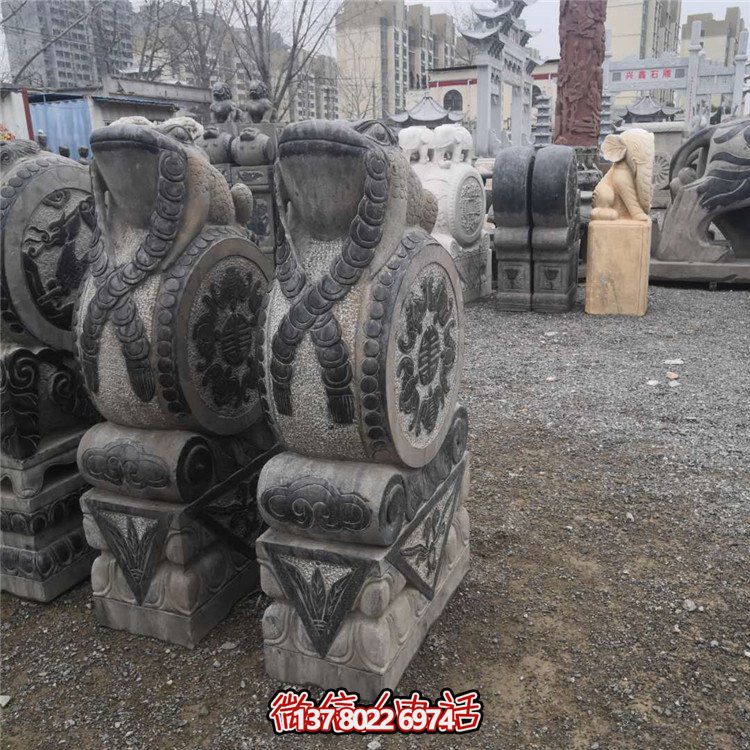 公司景区摆放大理石做旧金蟾抱鼓石雕塑