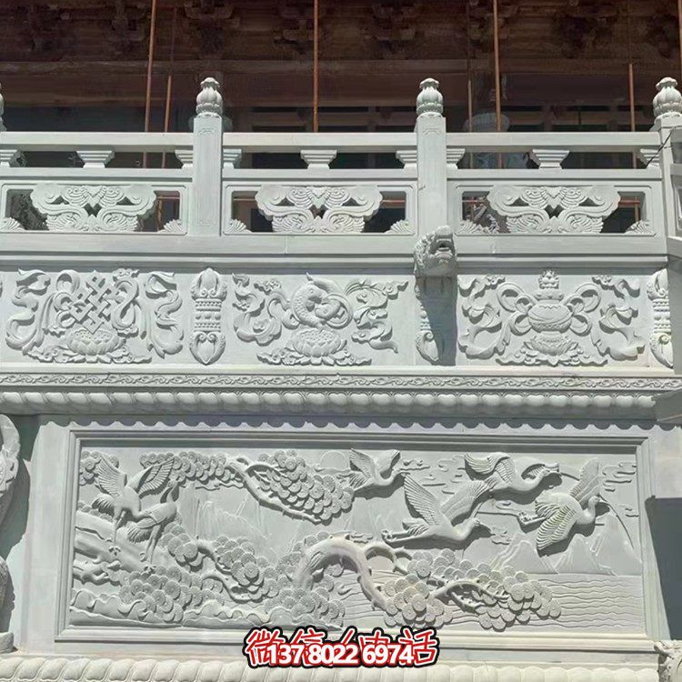 景区寺院装饰汉白玉石雕围栏栏杆