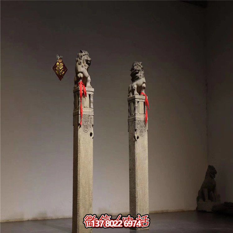 青石貔貅拴马桩石雕仿古做旧石柱