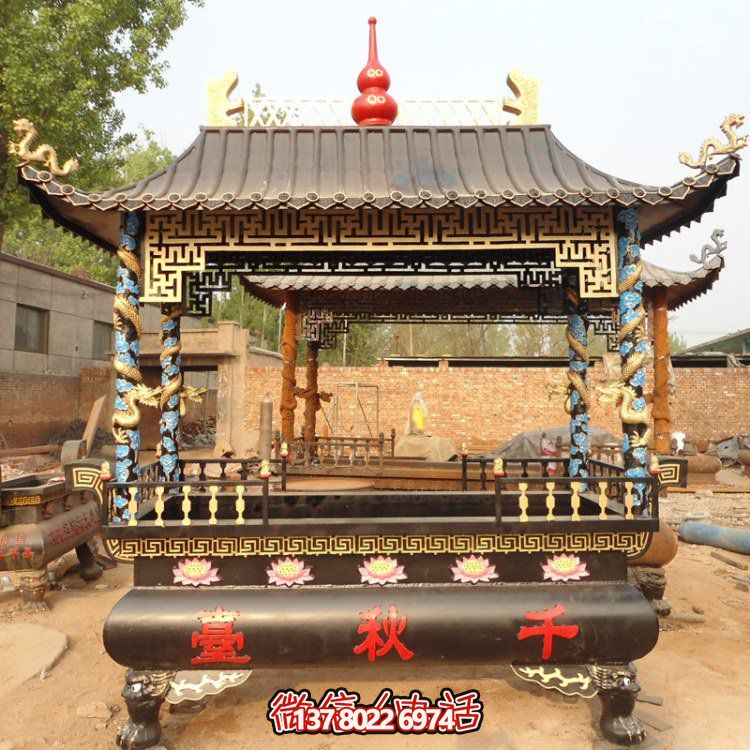 寺庙庭院大型香炉鼎雕塑