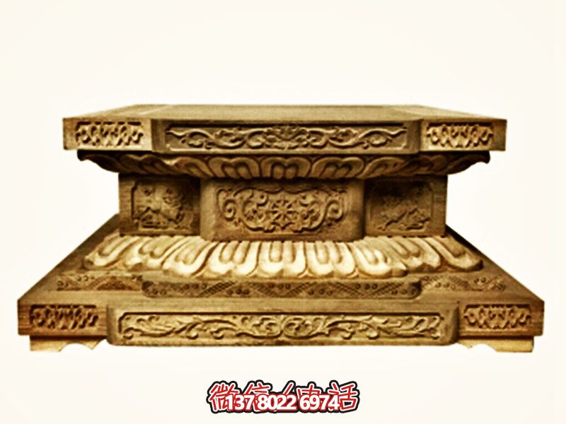 方形佛家大理石须弥座雕塑
