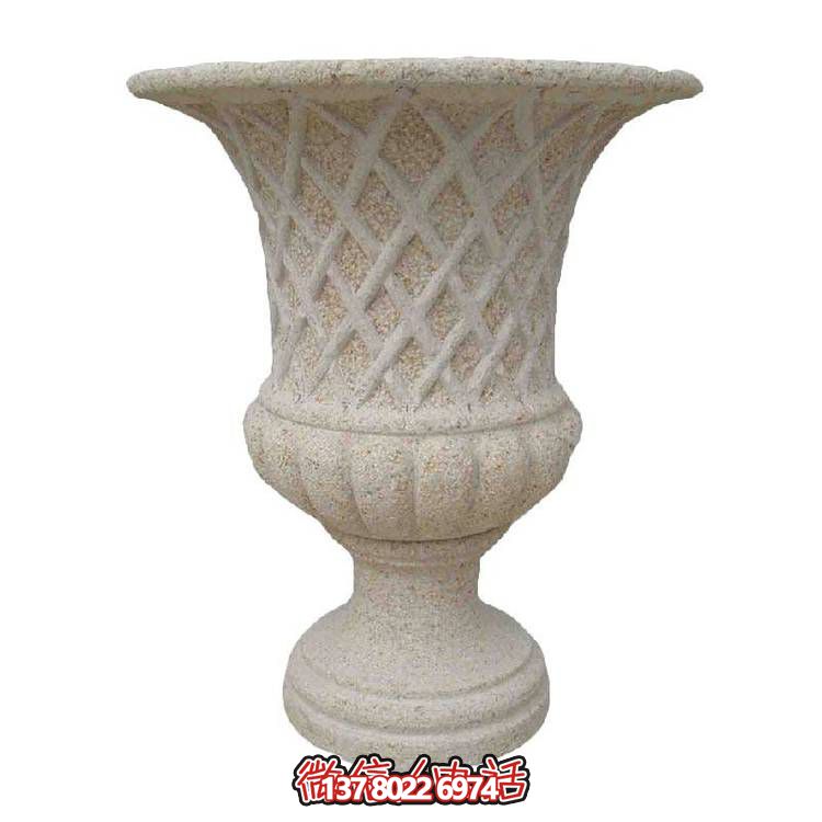 大理石石雕园林别墅小区石头花盆