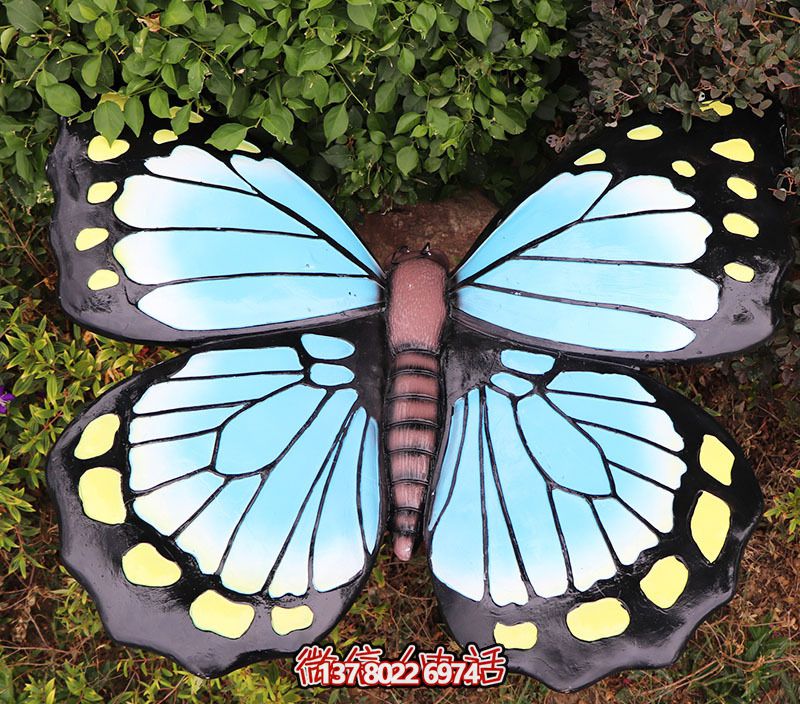 彩绘玻璃钢花园蝴蝶雕塑
