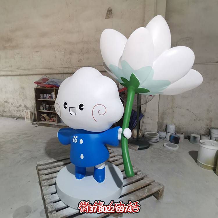 楼盘吉祥物卡通雕塑莲花公仔人偶雕塑