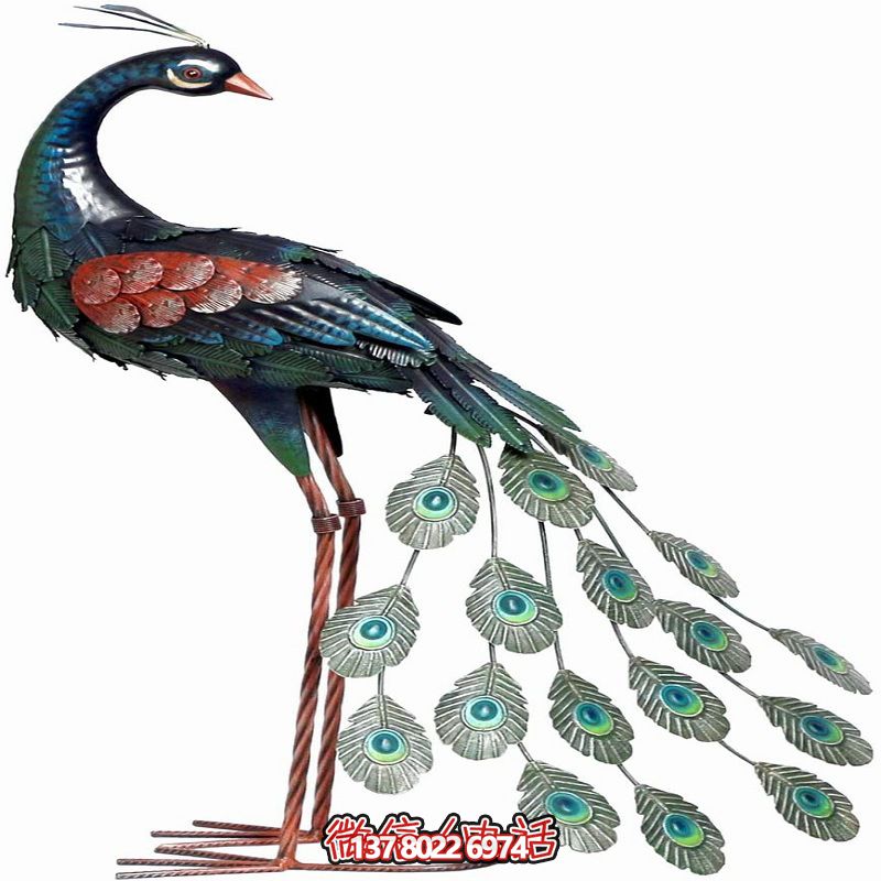 公园里摆放的不锈钢镂空创意孔雀雕塑