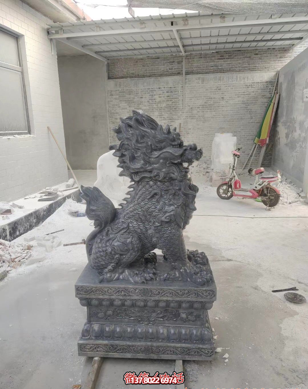 陵园砂石石雕园林景观麒麟雕塑