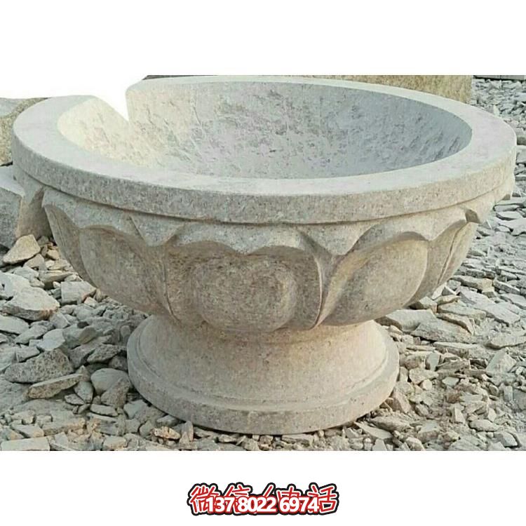 大理石石雕庭院户外园林景观花盆花钵雕塑