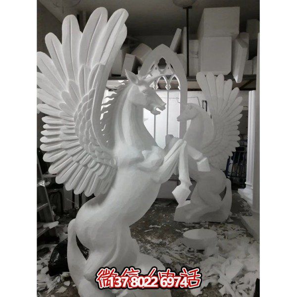 泡沫雕刻欧式飞马小区广场景观雕塑