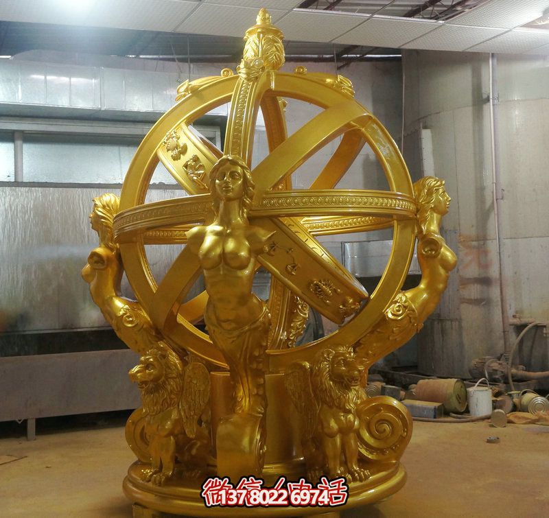 商场广场摆放的不锈钢喷漆美人鱼雕塑