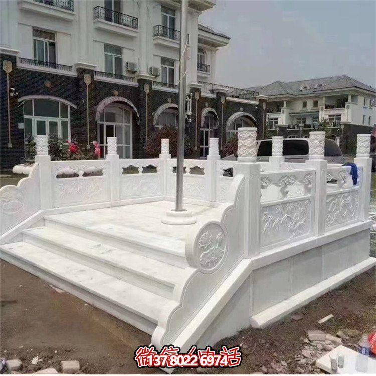学校升旗台景区拱桥装饰汉白玉石栏杆