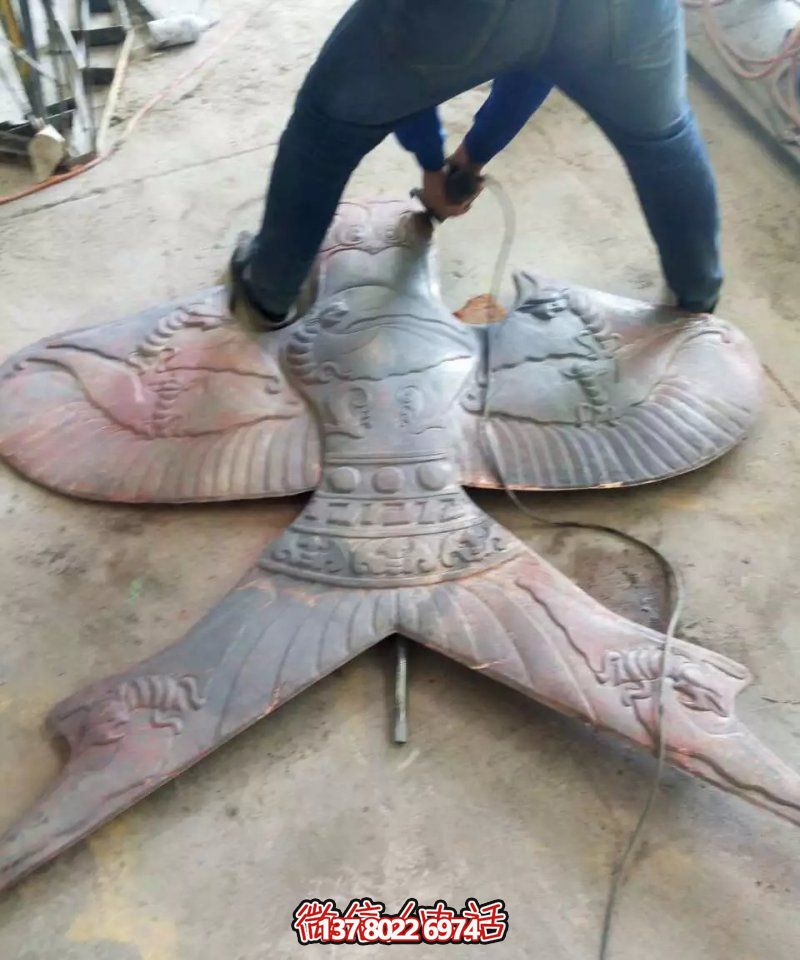 园林景区海边摆放原色抛光不锈钢风筝雕塑