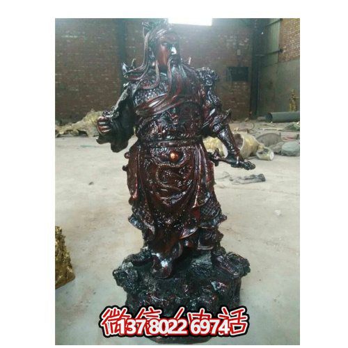 家用玻璃钢仿铜关公关羽雕塑