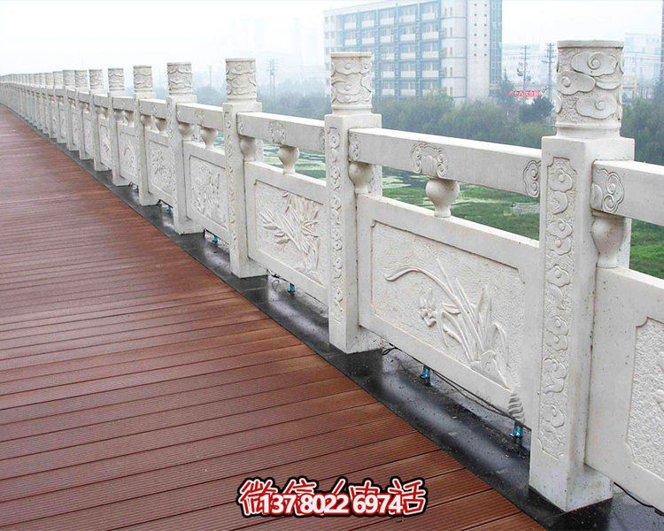 河边石材栏杆桥边石头护栏样式河道石雕栏板雕塑