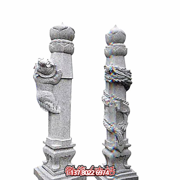 石雕龙柱花岗岩龙柱广场石雕文化柱九龙浮雕盘龙柱公园广场石柱子_1345