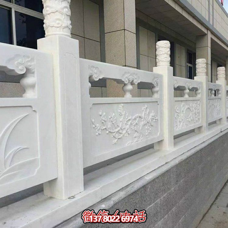别墅小区大理石石雕户外栏杆栏板雕塑