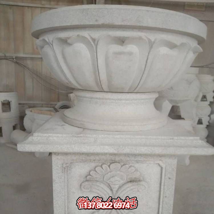 公园广场天然花岗岩花盆花钵石雕摆件