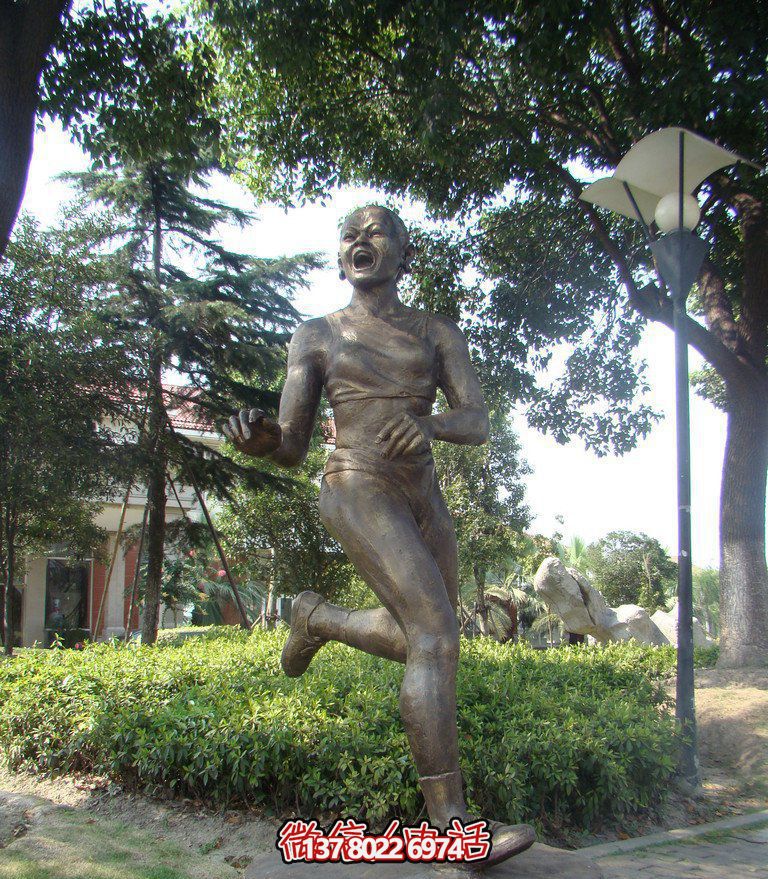 公园跑步的女人景观铸铜雕塑