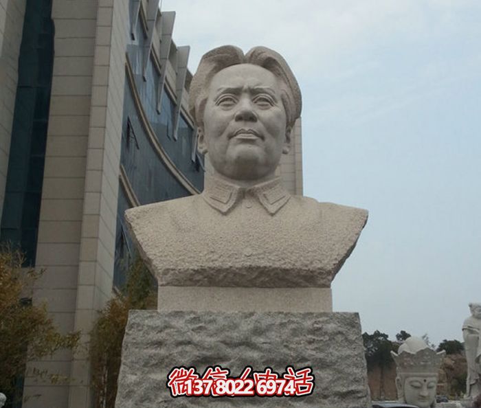 城市街道伟人胸像石雕毛泽东雕塑