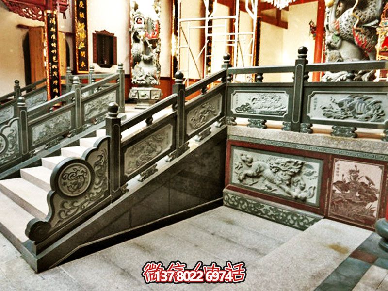 寺院室内台阶扶手仿古青石栏杆