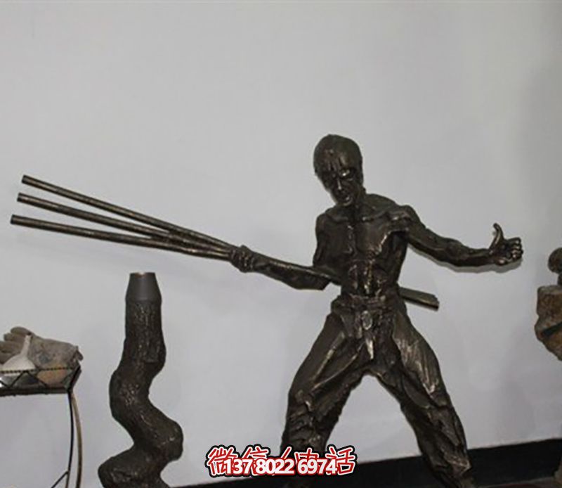 户外广场铜雕影视巨星李小龙雕塑
