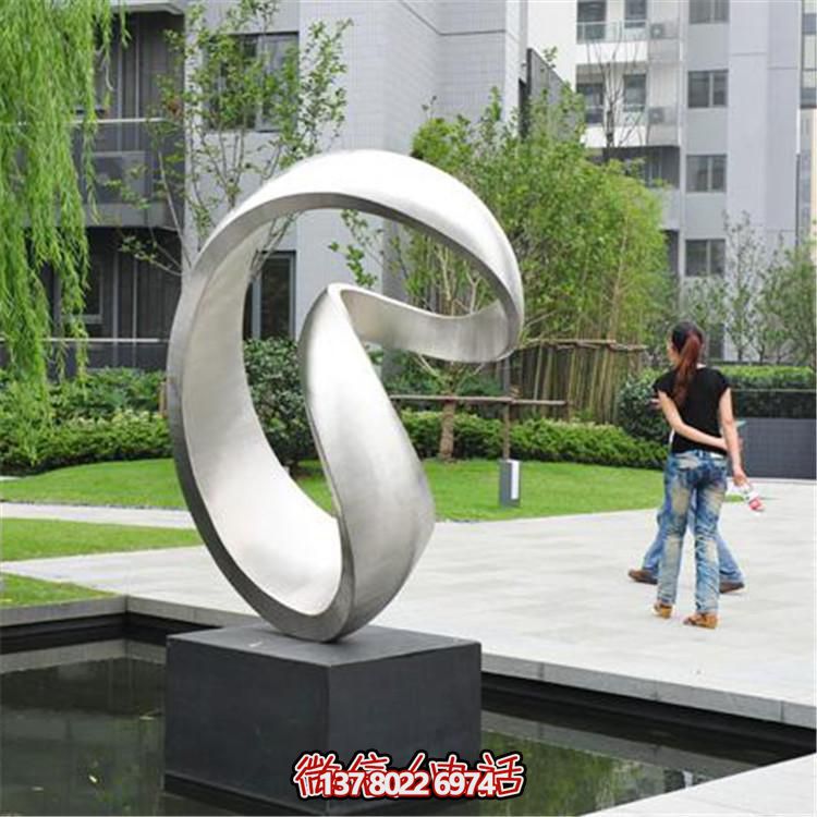广场不锈钢几何抽象景观