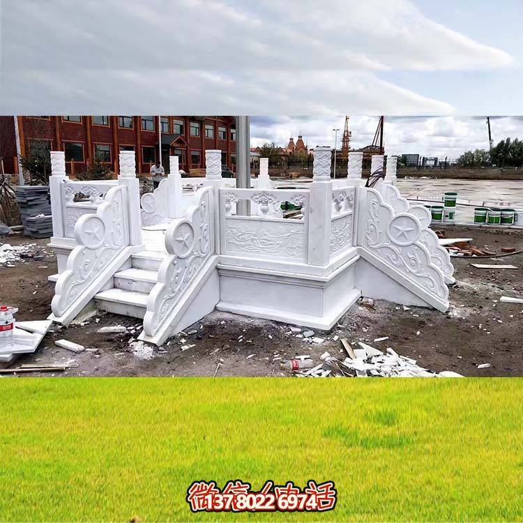 石栏杆厂家古建寺庙石栏板玉石栏板栏杆河道景观桥围栏雕塑