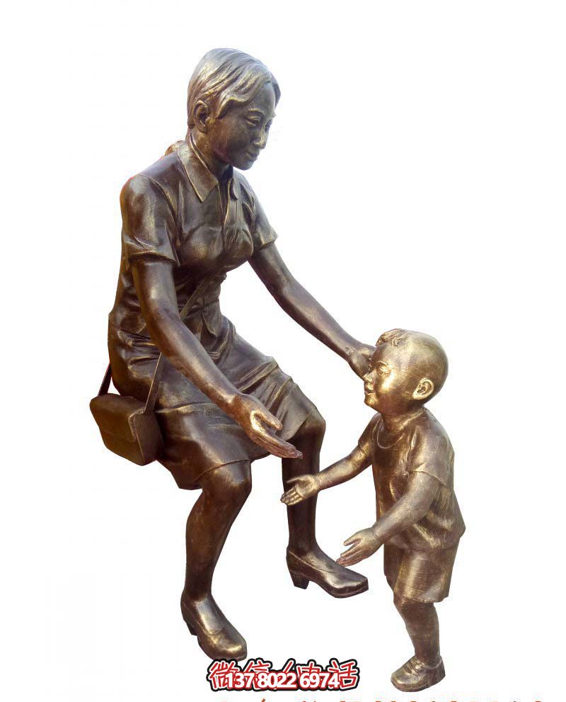 景区铜铸创意母子雕塑