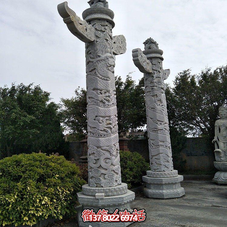花岗岩青石石龙柱寺庙广场建筑景观雕塑