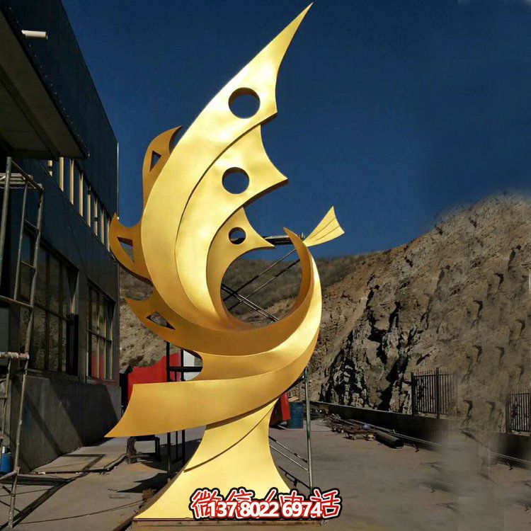 大型广场抽象凤凰不锈钢雕塑