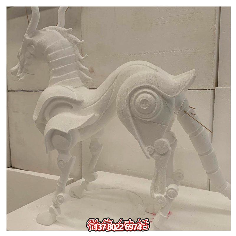 景区创意汉白玉抽象麒麟雕塑
