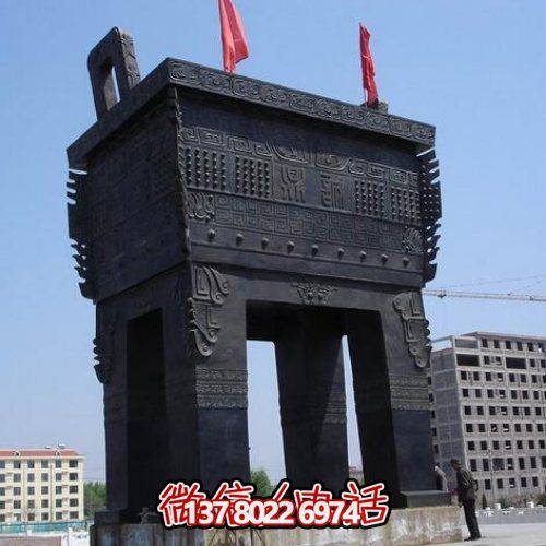 园林广场大型不锈钢仿铜鼎雕塑摆件